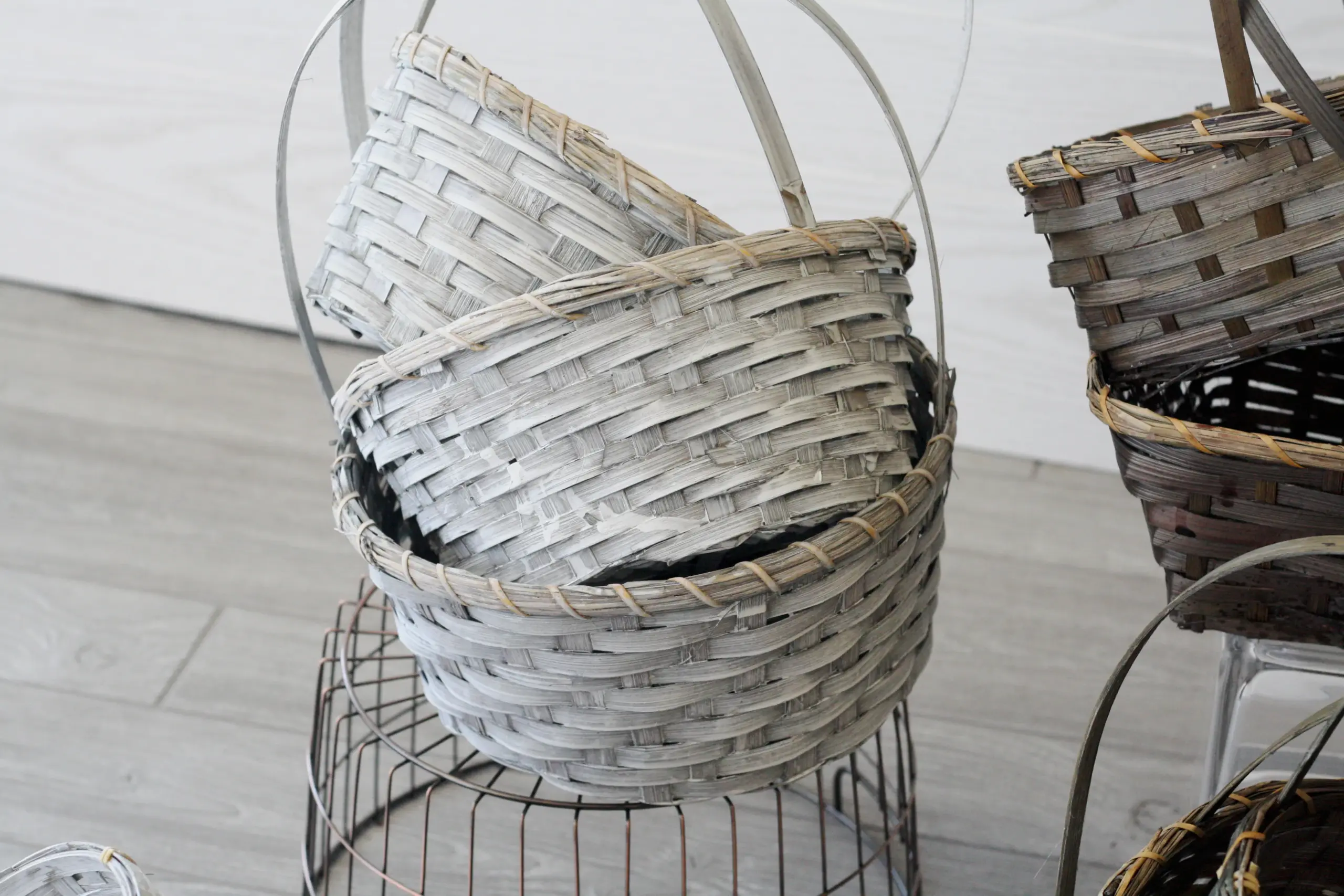 40 Piece WW/Gray Wood Basket Assortment - Image 5