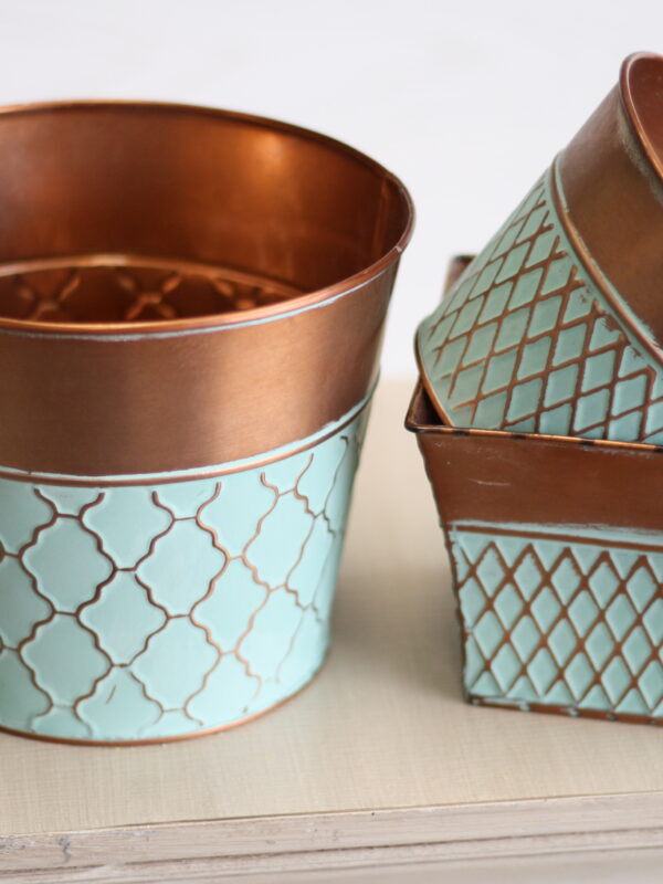 12 Piece Teal & Copper Metal Assortment