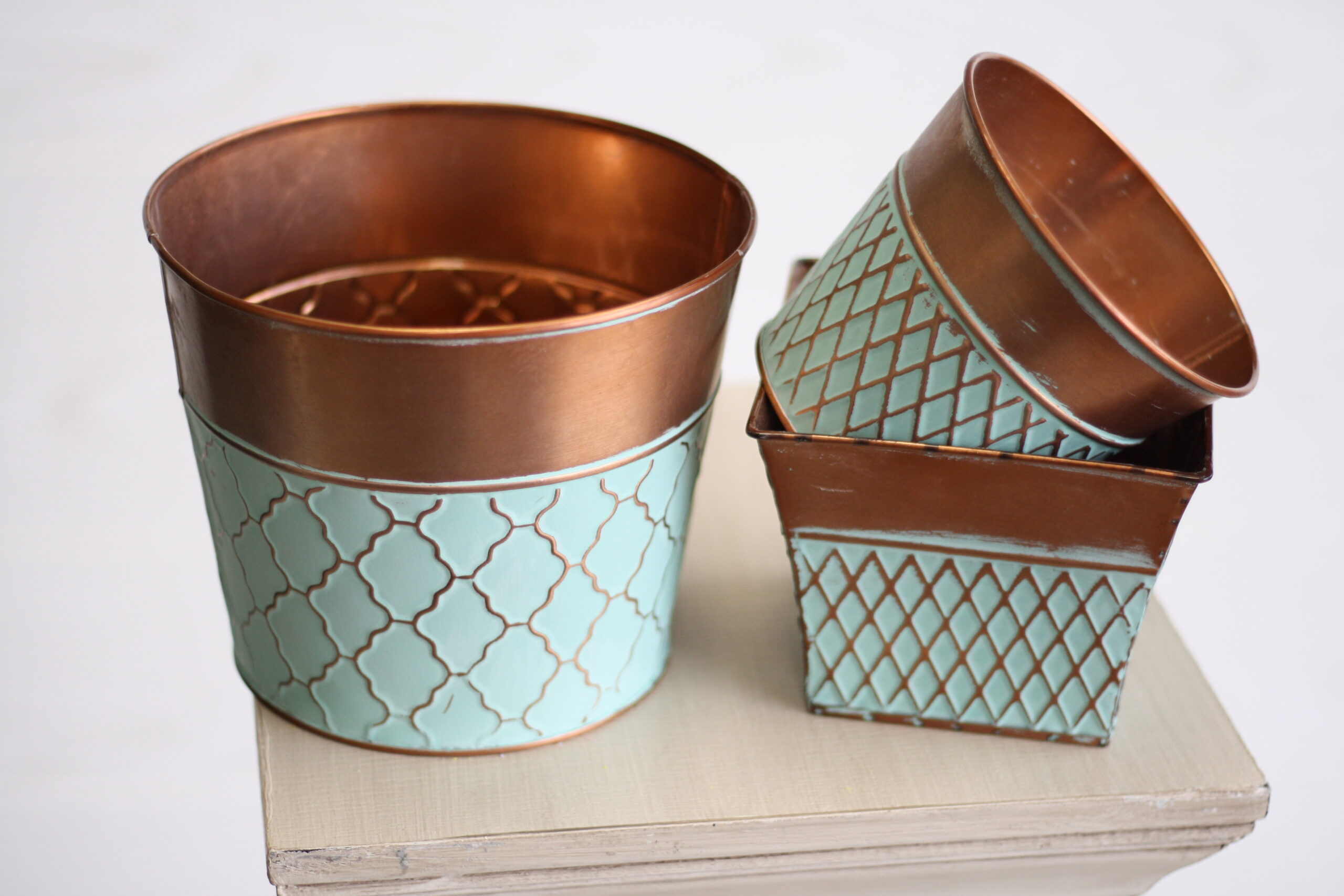 12 Piece Teal & Copper Metal Assortment