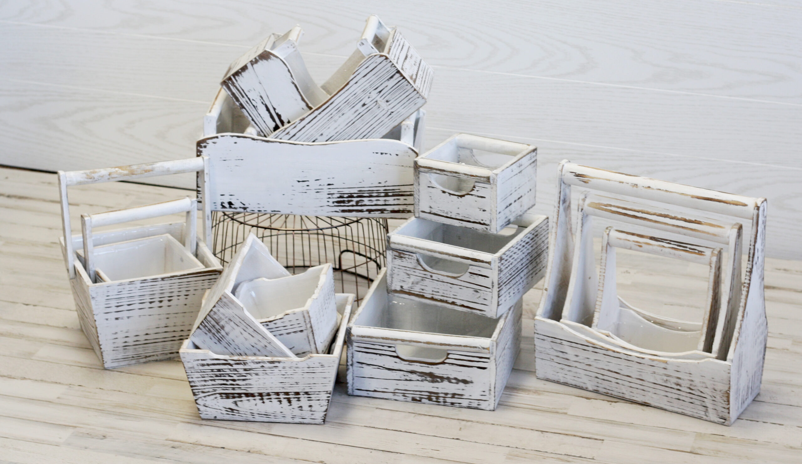 16 Pc White Wood-5 Styles