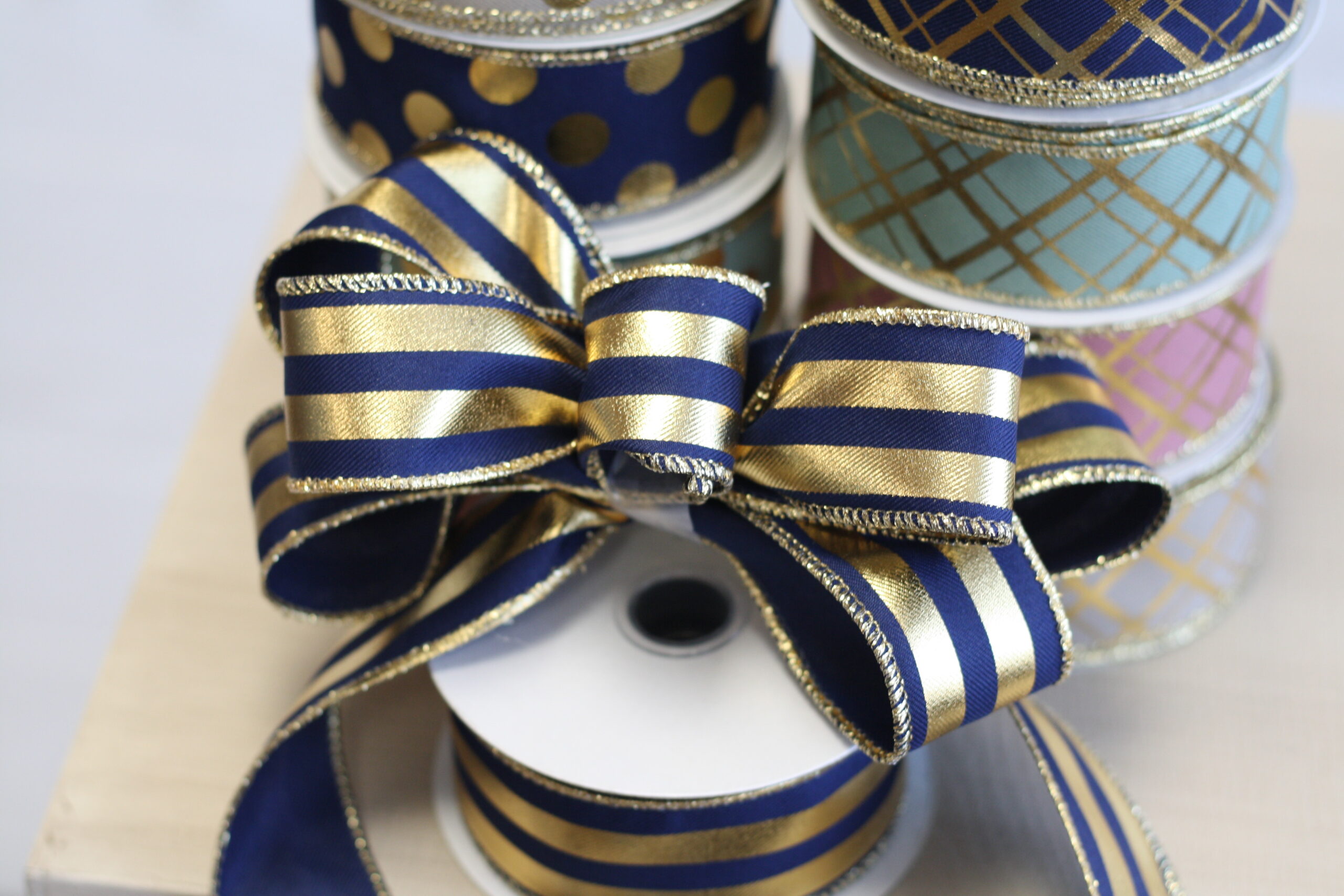12 Rolls Designer Metallic Ribbon - Image 2