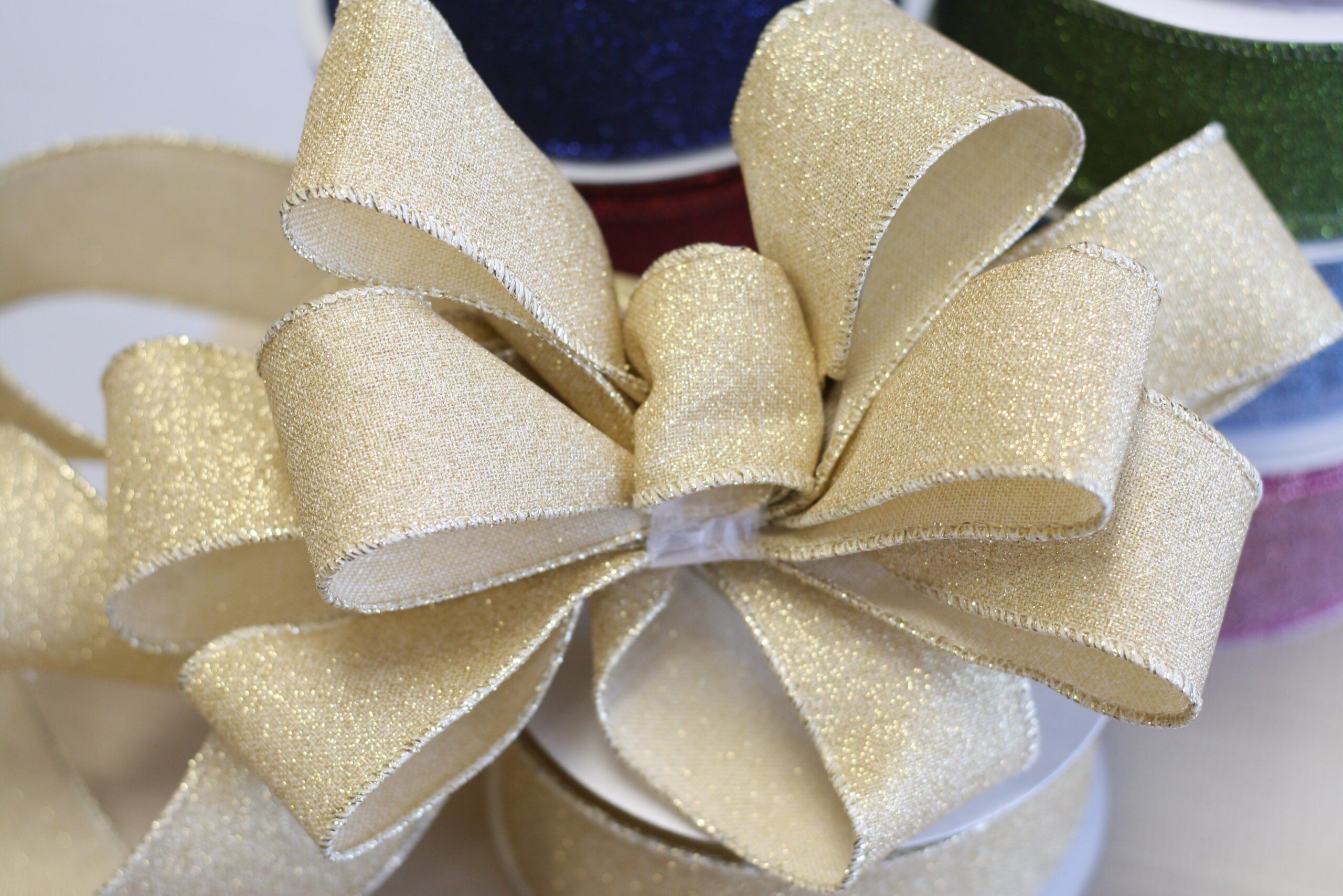 12 Rolls Fine Glitter Ribbon - Image 3