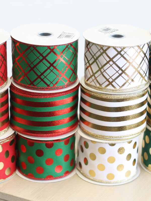 12 Rolls Metallic # 40 Christmas Ribbon
