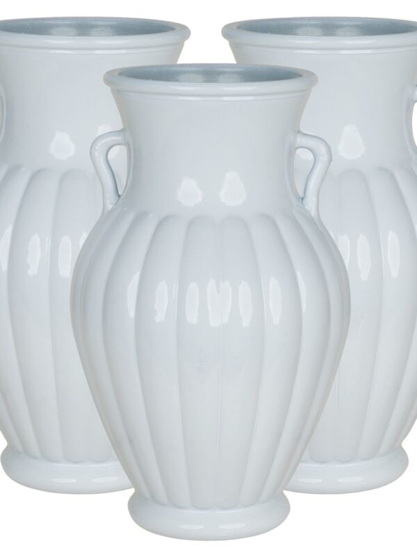 6 Piece White Glass Vase