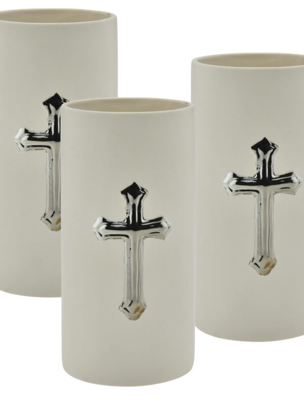 6 Piece White Cross Ceramic