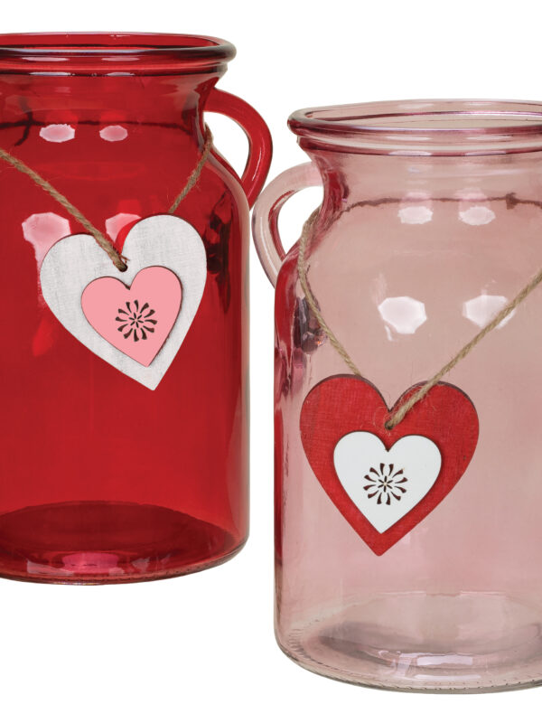 12 Piece Glass W/Hanging Heart