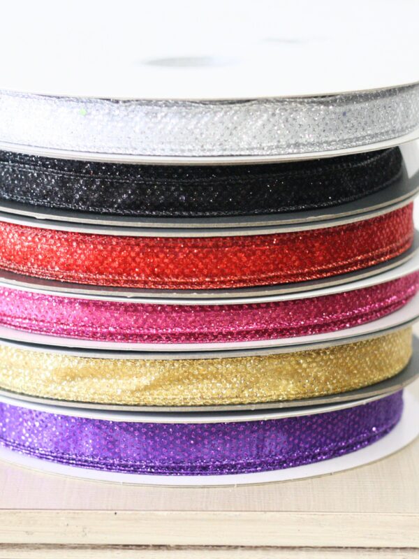 12 Rolls # 3 Glitter Dot Corsage Ribbon