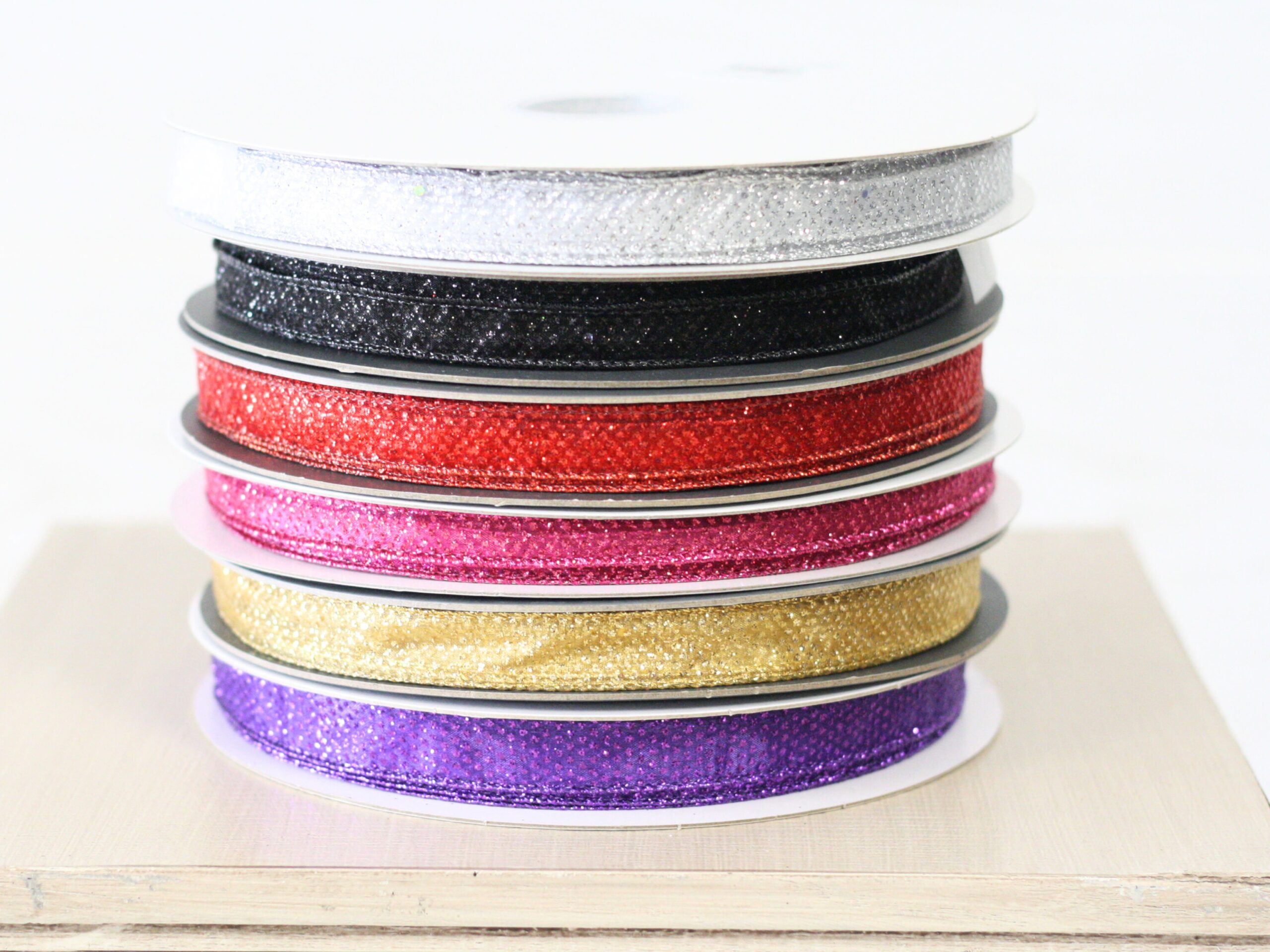 12 Rolls # 3 Glitter Dot Corsage Ribbon