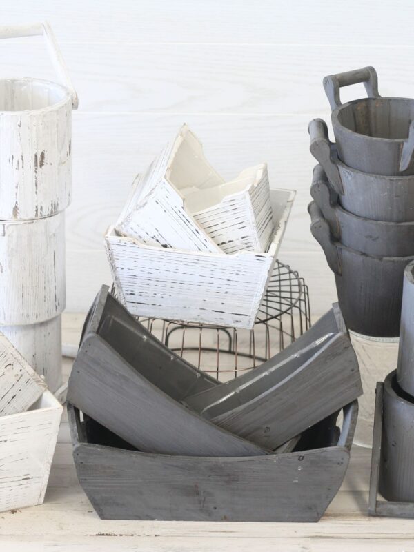 40 Piece WW/Gray Wood Basket Assortment